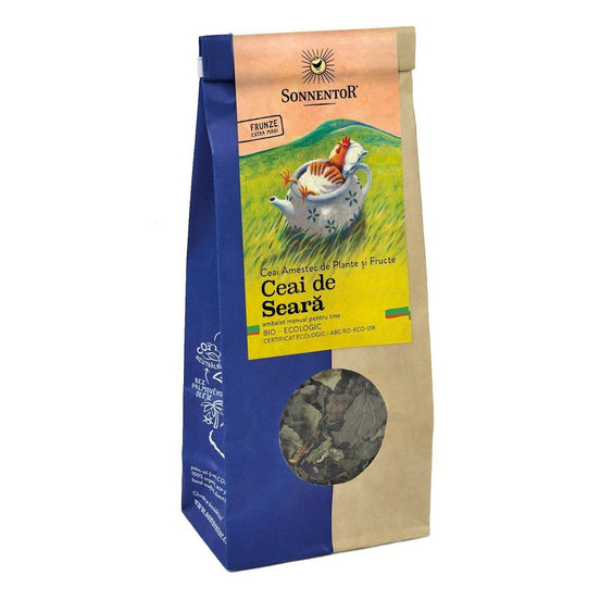 Ceai De Seara BIO (Roinită, Măr, Frunze de zmeur, Nalbă de pădure, Bănuței)