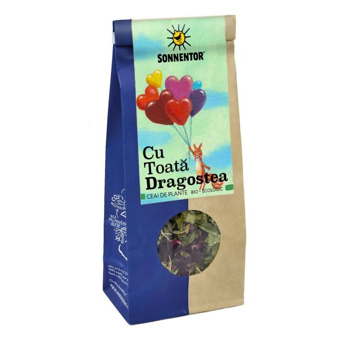 Ceai Cu Toata Dragostea BIO (Frunze de Cânepă, Cătușnică, Pătrunjel, Lămâiță, Cimbru, Trandafiri)