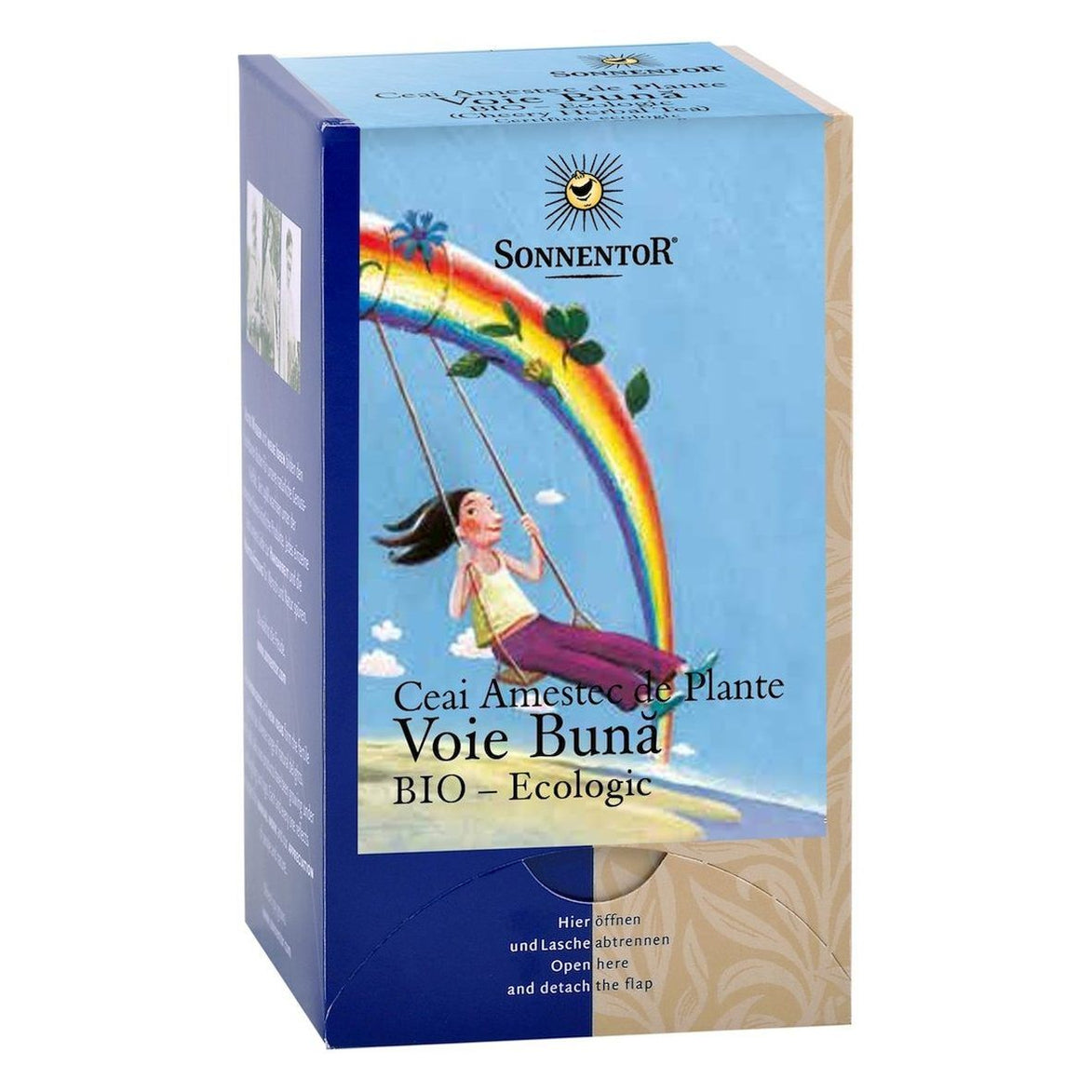 Ceai Voie Buna - BIO ( Frunze de zmeur si mur, Galbenele, Albastrele, Floarea-soarelui, Izma buna)
