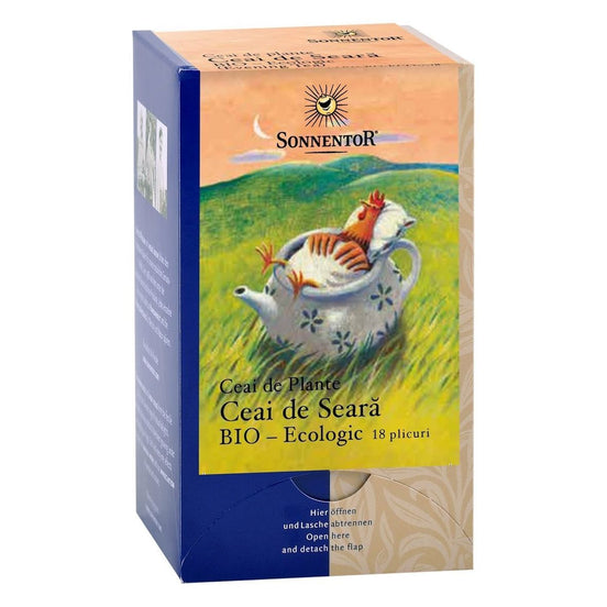 Ceai De Seara BIO (Roinită, Măr, Frunze de zmeur, Nalbă de pădure, Bănuței)