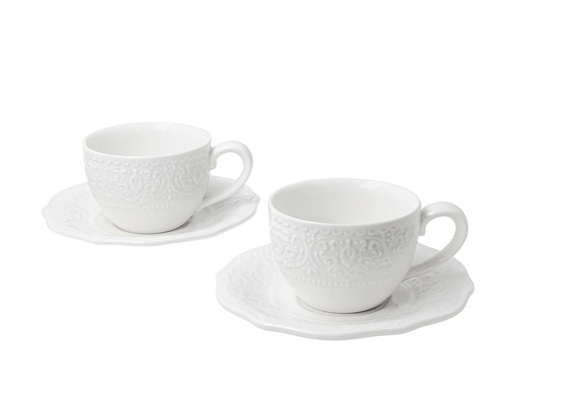 Set 2 cești espresso cu farfurii ALICE – 110 ml
