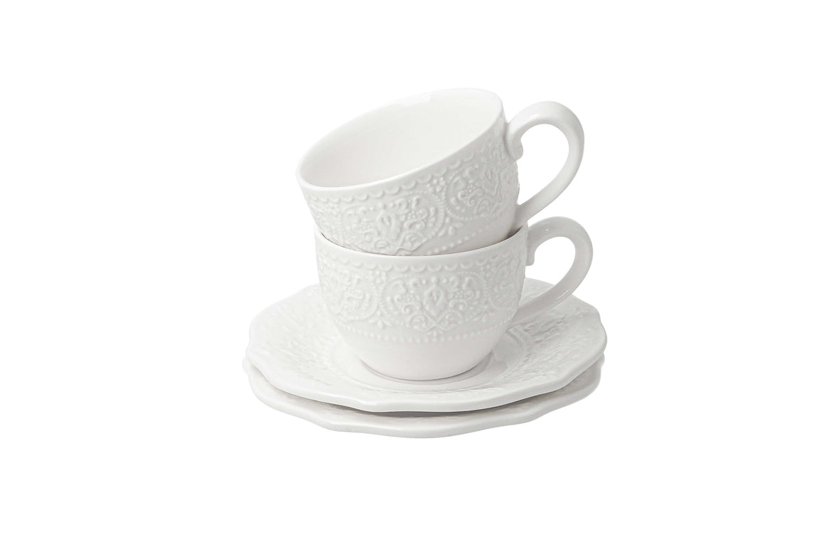 Set 2 cești espresso cu farfurii ALICE – 110 ml