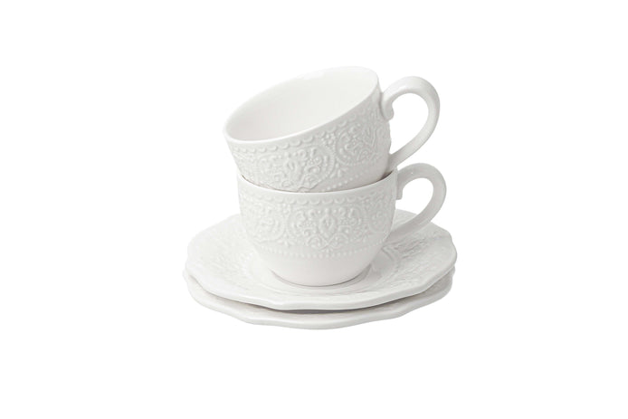 Set 2 cești espresso cu farfurii ALICE – 110 ml