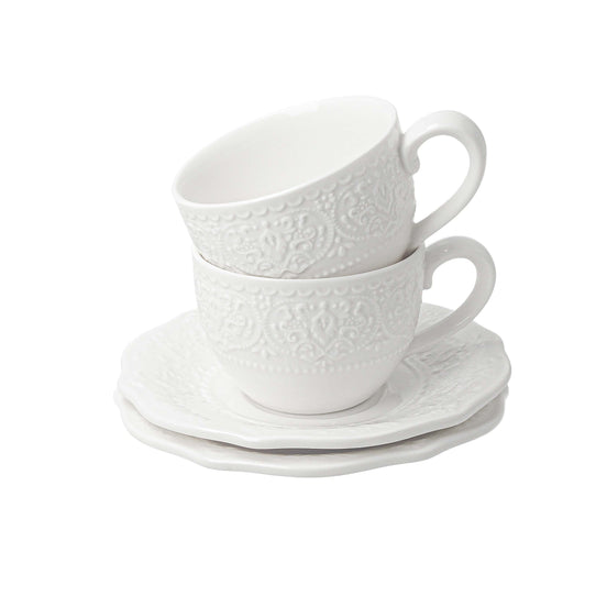 Set 2 cești espresso cu farfurii ALICE – 110 ml