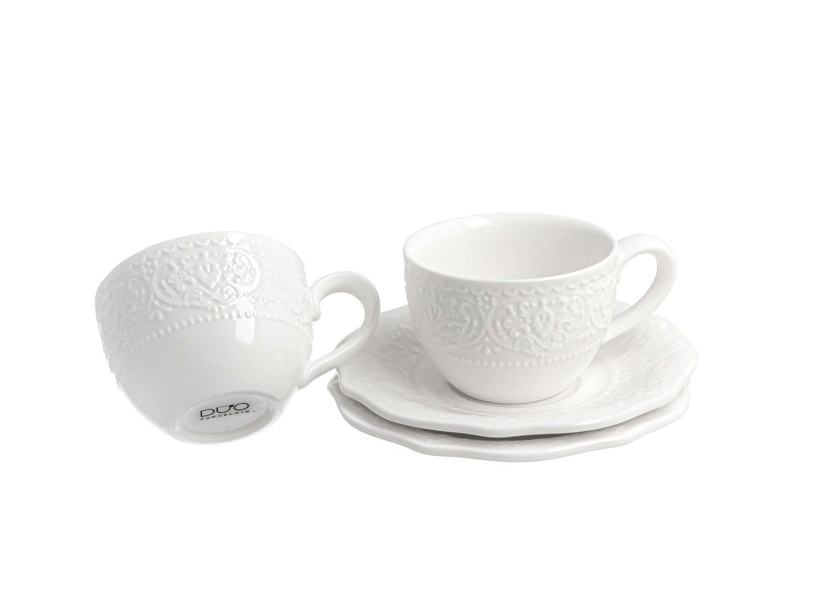 Set 2 cești espresso cu farfurii ALICE – 110 ml