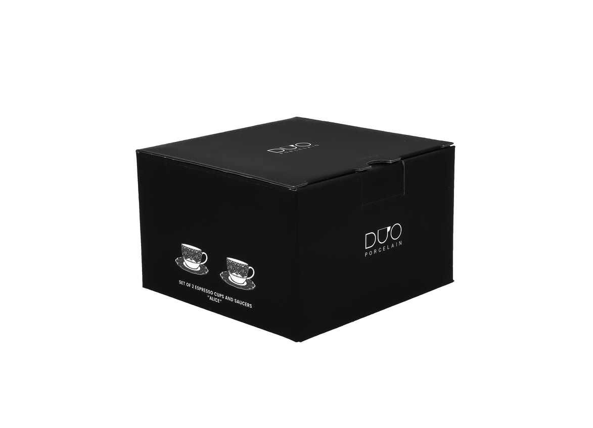 Set 2 cești espresso cu farfurii ALICE – 110 ml