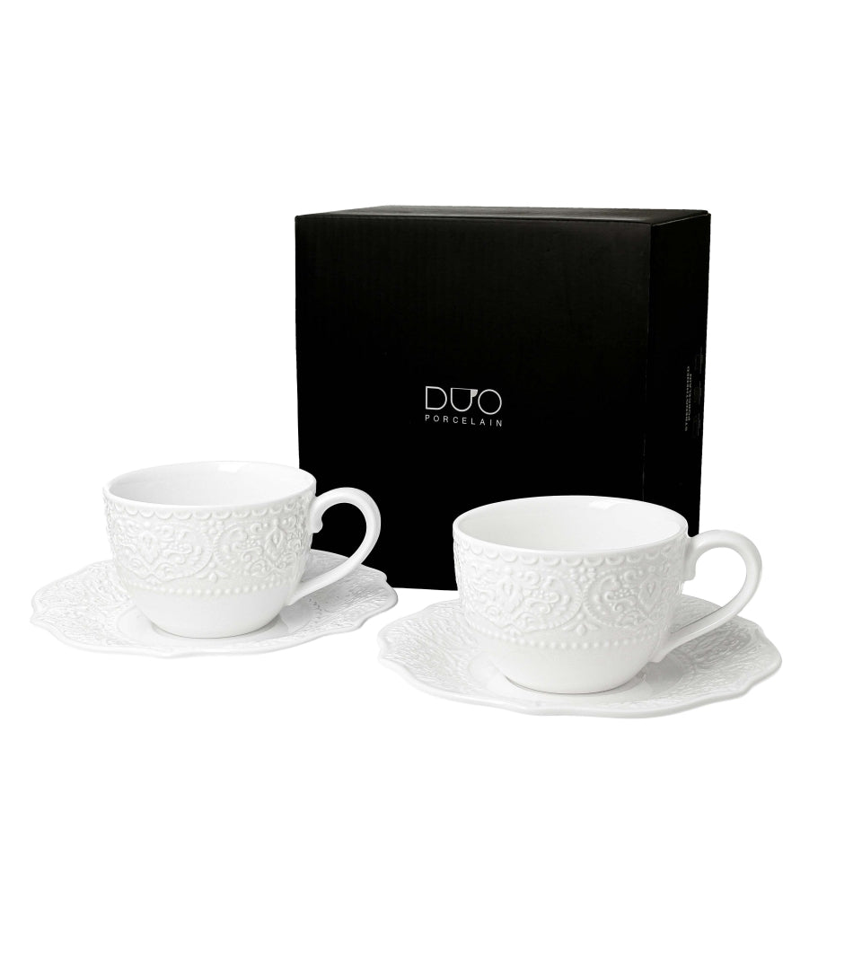 Set 2 cești cu farfurii ALICE – 210 ml