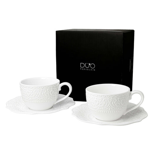 Set 2 cești cu farfurii ALICE – 210 ml