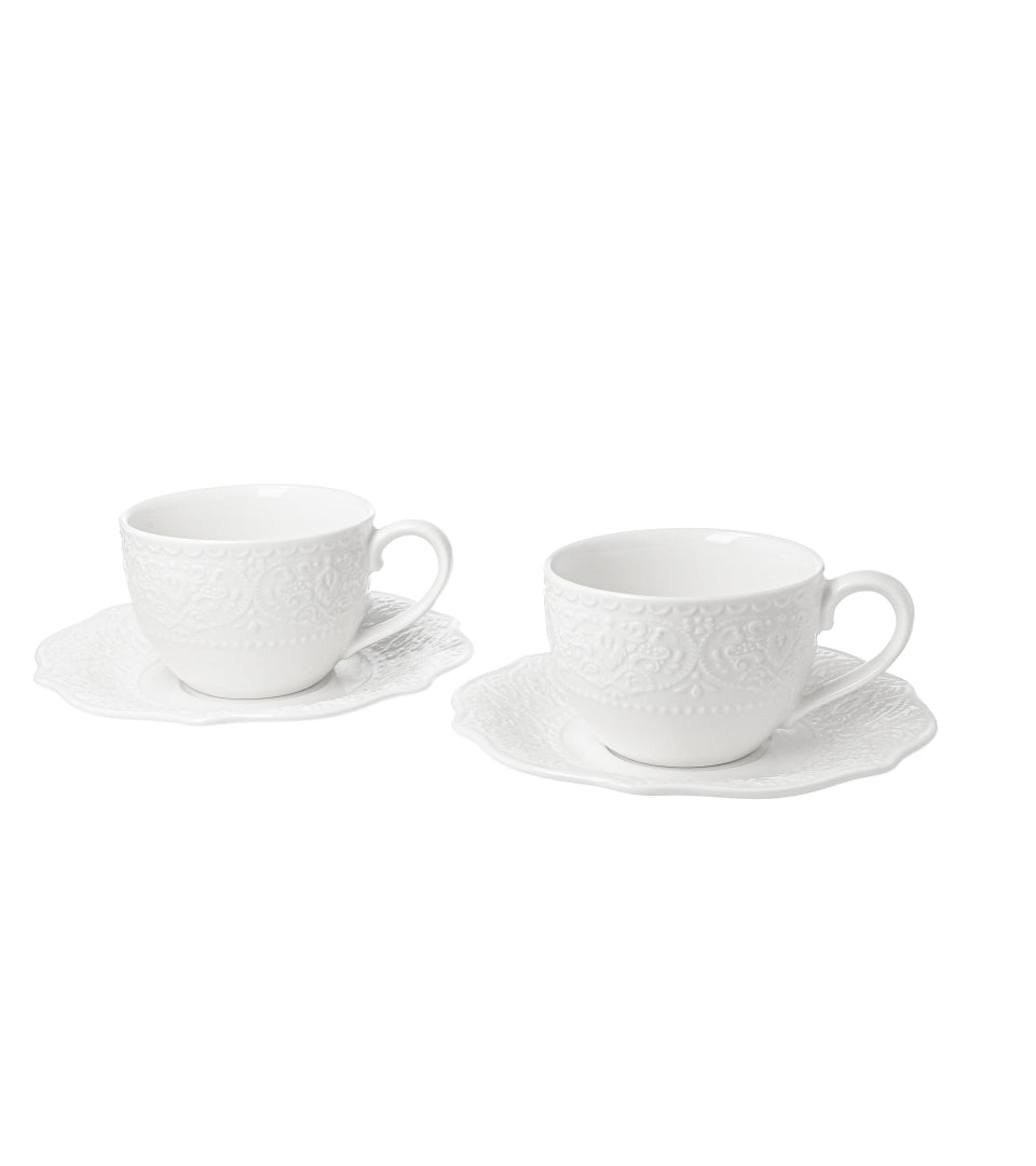 Set 2 cești cu farfurii ALICE – 210 ml
