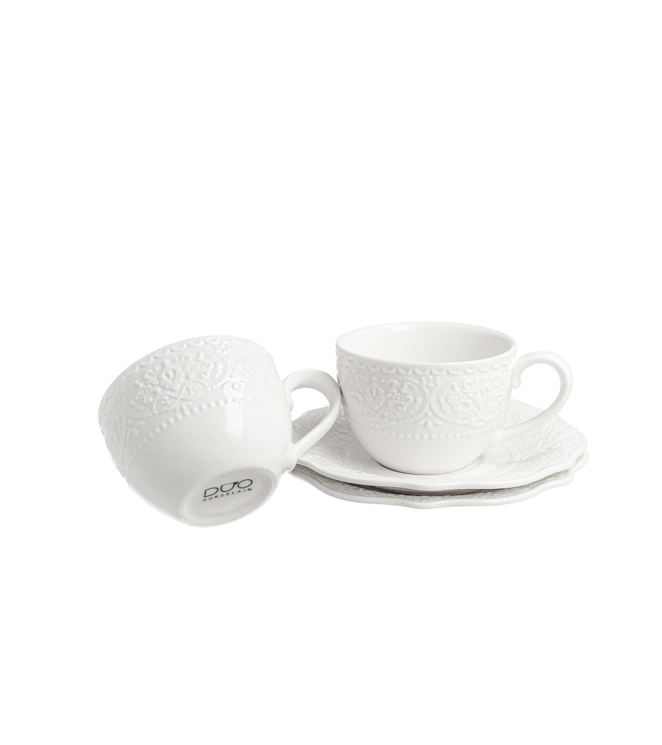 Set 2 cești cu farfurii ALICE – 210 ml