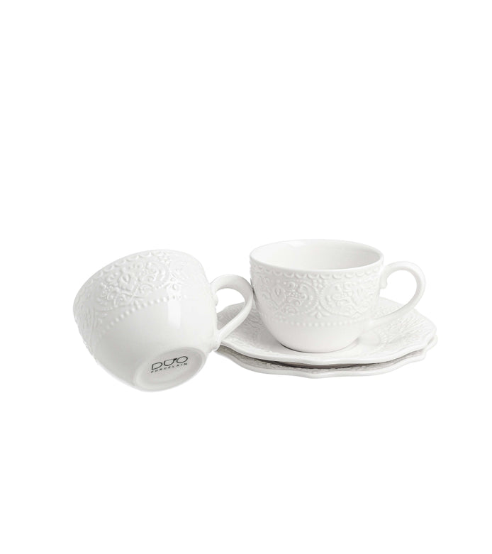 Set 2 cești cu farfurii ALICE – 210 ml