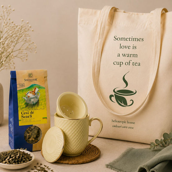 Un moment pentru tine – cadou cu cană, ceai BIO & tote bag