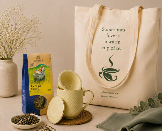 Un moment pentru tine – cadou cu cană, ceai BIO & tote bag
