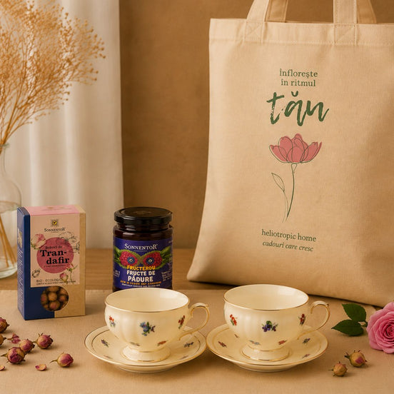Grădina de trandafiri – cadou cu set ENGLAND, Boboci de Trandafir BIO, gem & tote bag