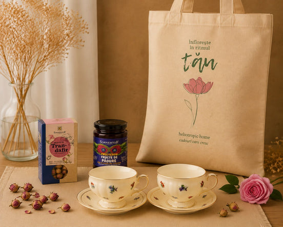 Grădina de trandafiri – cadou cu set ENGLAND, Boboci de Trandafir BIO, gem & tote bag