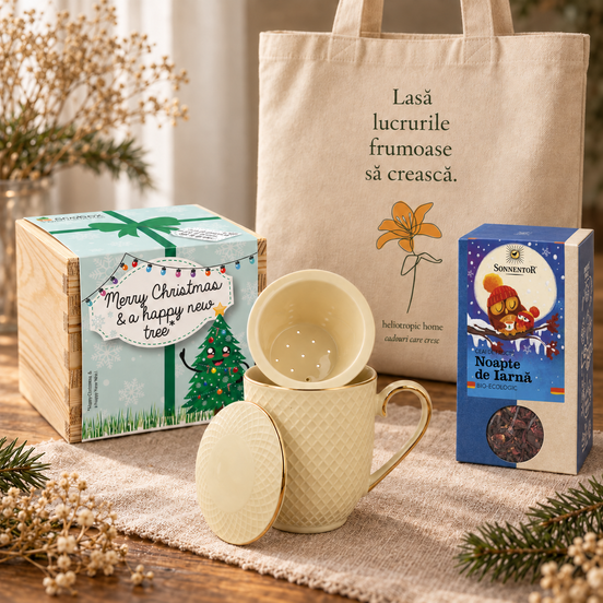 Ritual de iarnă – cadou cu Ecobox, cană VESPER, ceai BIO & tote bagRitual de iarnă – Ecobox, cană VESPER și ceai BIO