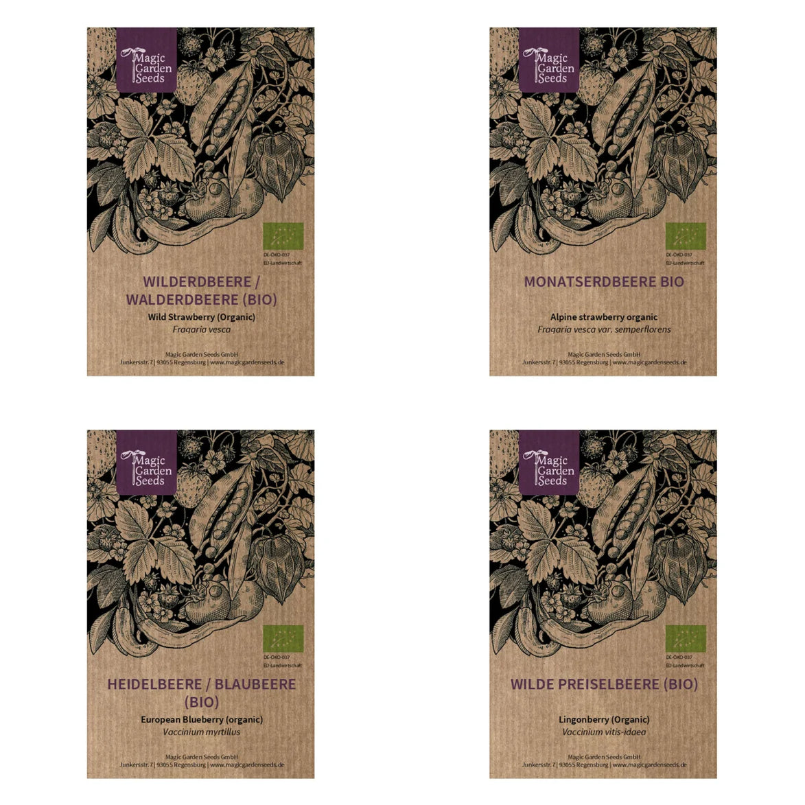 Berry Snack Garden (fructe de pădure organice) - Cutie cadou cu set de semințe