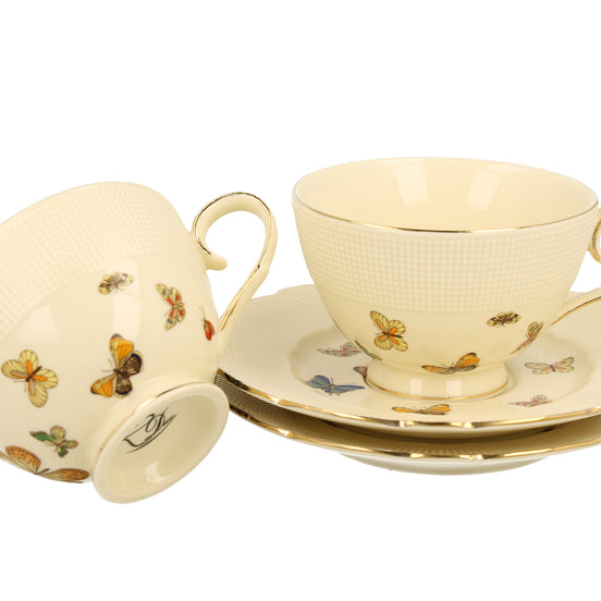 Set 2 cești cu farfurii BUTTERFLIES – 260 ml
