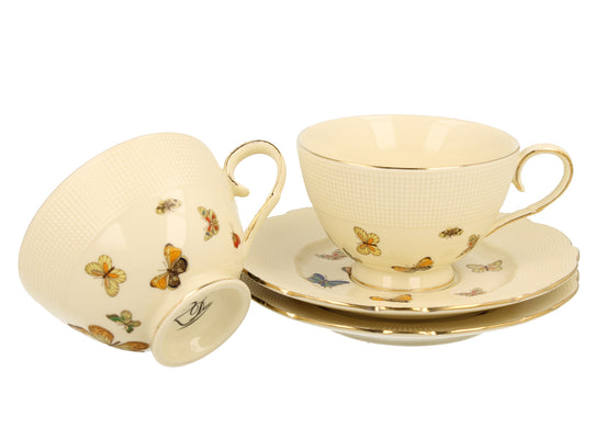 Set de două cești și farfurii BUTTERFLIES