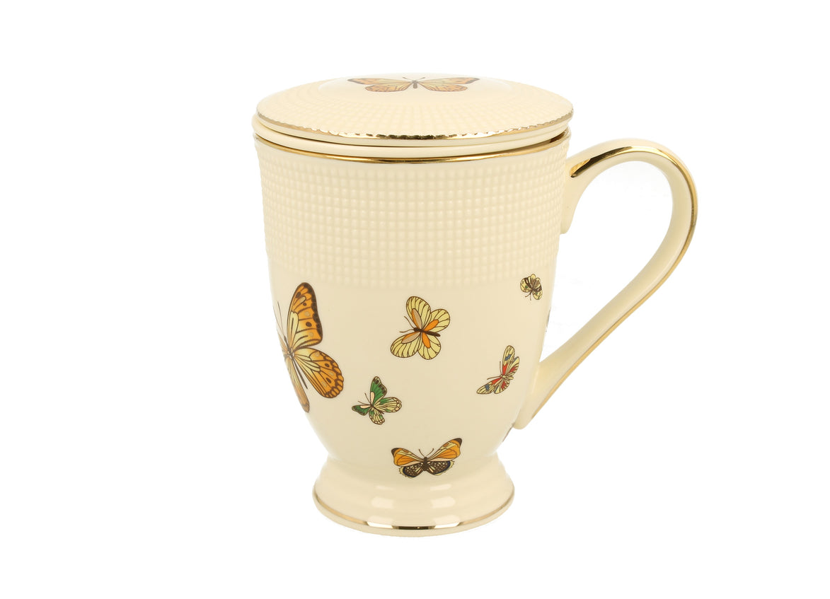 Cană cu infuzor pentru ceai BUTTERFLIES – 400 ml
